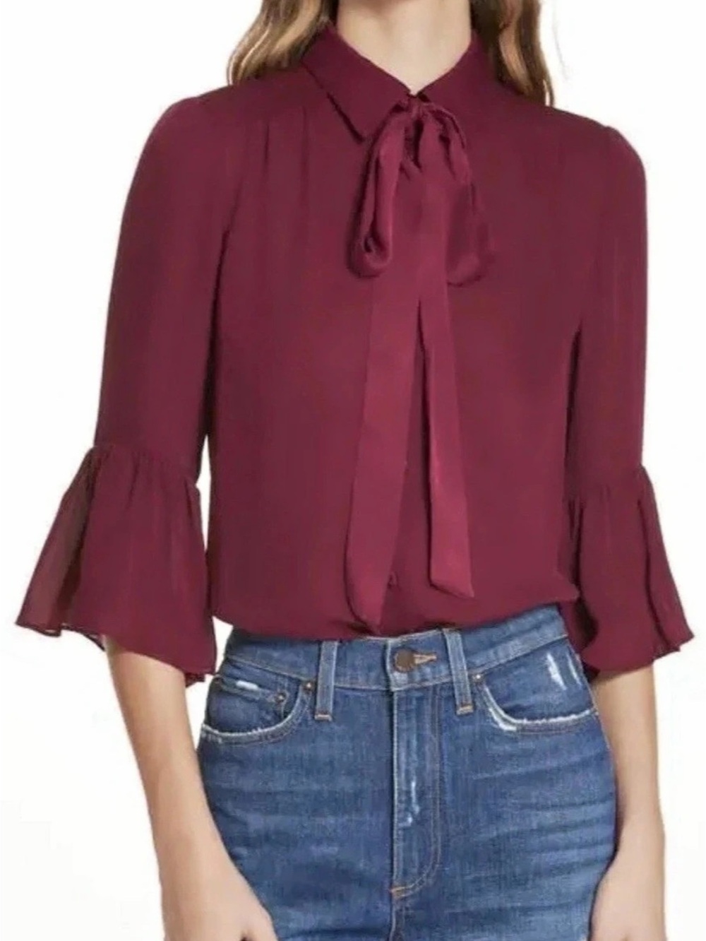 Tie Neck Bell sleeve alice & olivia season must have